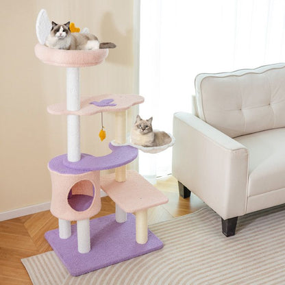 Multi-Level Cat Tower with Sisal Covered Scratching Posts