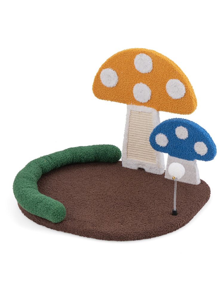 Mushroom Cat Bed Cat Claw Scratcher with Wide Bed and Sisal Scratch