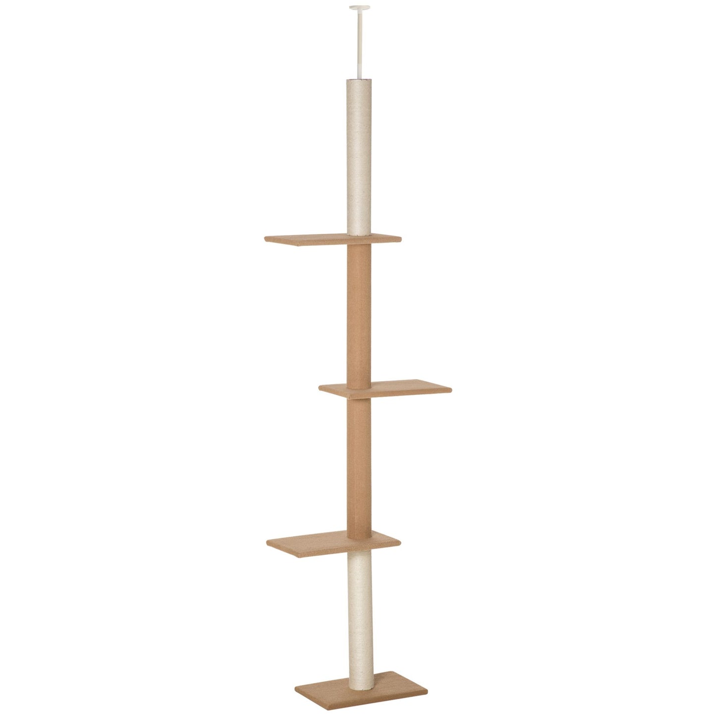 Natural Floor-to-Ceiling Cat Tree, Sisal-Covered Scratching Posts