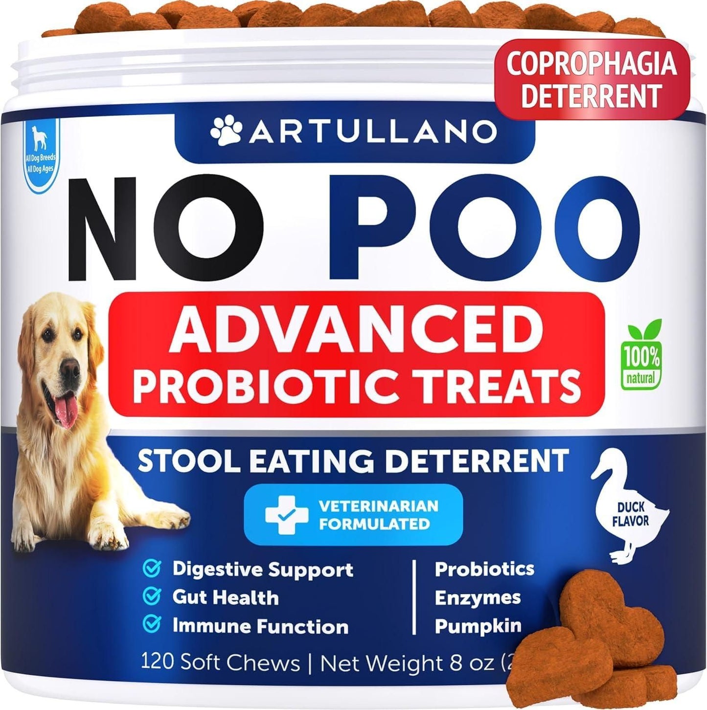 No Poo Chews for Dogs, Stool-Eating Deterrent with Enzymes