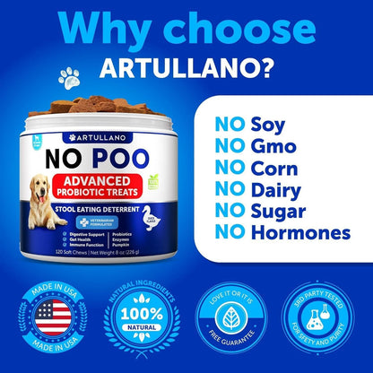 No Poo Chews for Dogs, Stool-Eating Deterrent with Enzymes