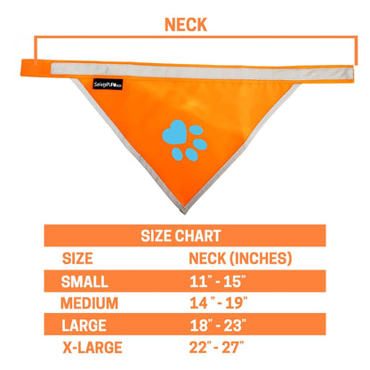 Orange Dog Bandana L Size Hi Visibility Reflective Blaze Orange