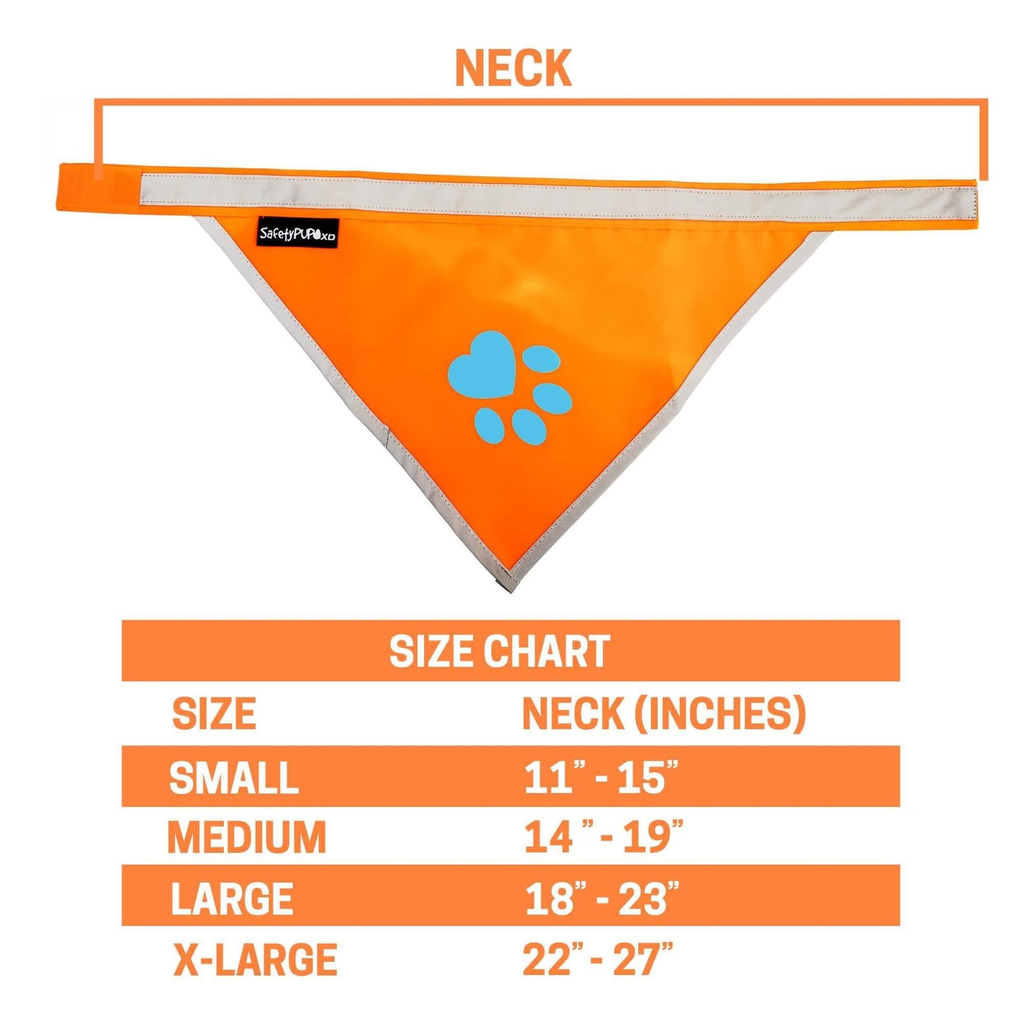 Orange Dog Bandana M Size Hi Visibility Reflective Blaze Orange