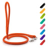 Waudog Orange Rolled Leather Dog Leash 4Ft X 0.4 in for Small Medium