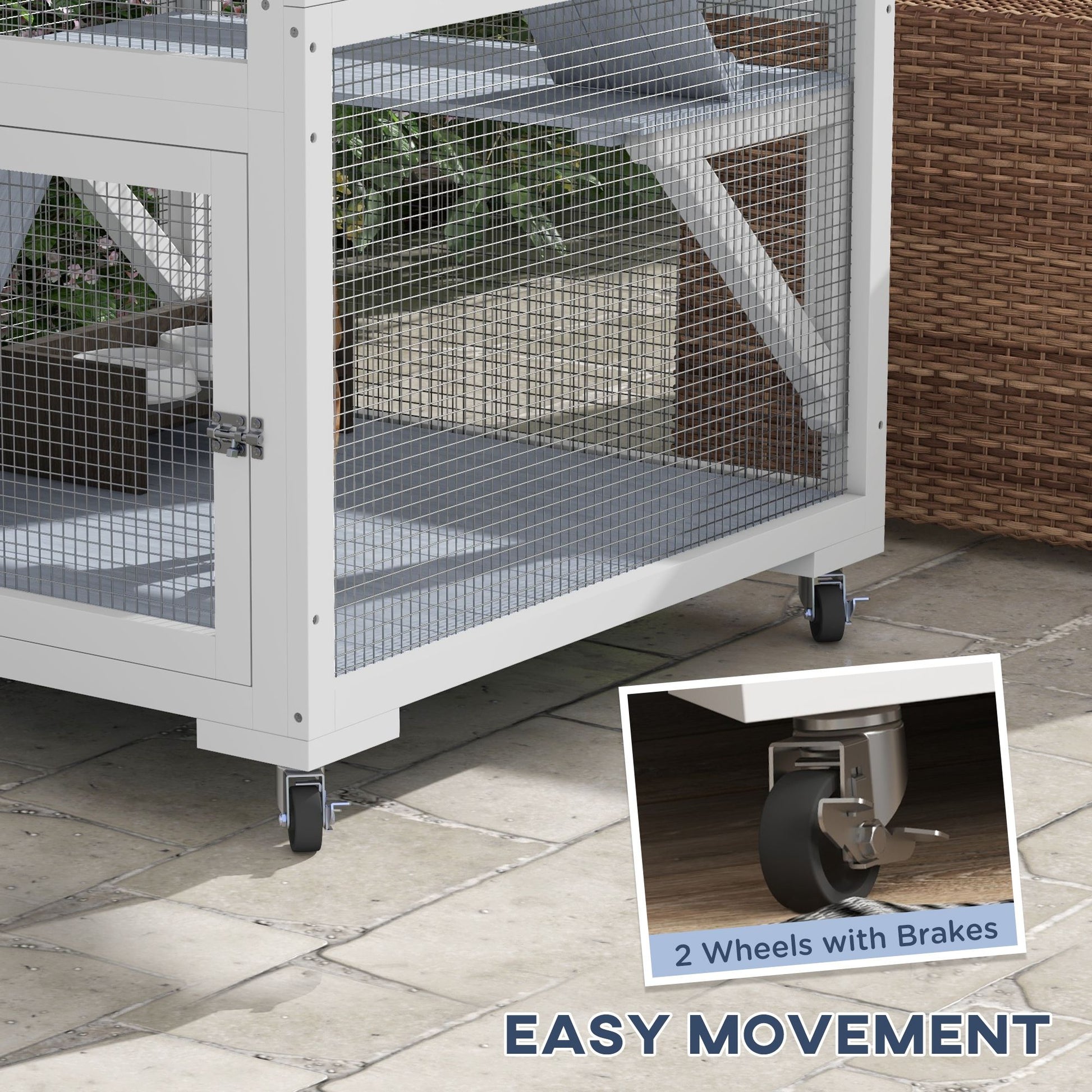Outdoor Cat Enclosure Catio for Cats with Wheels, Weatherproof