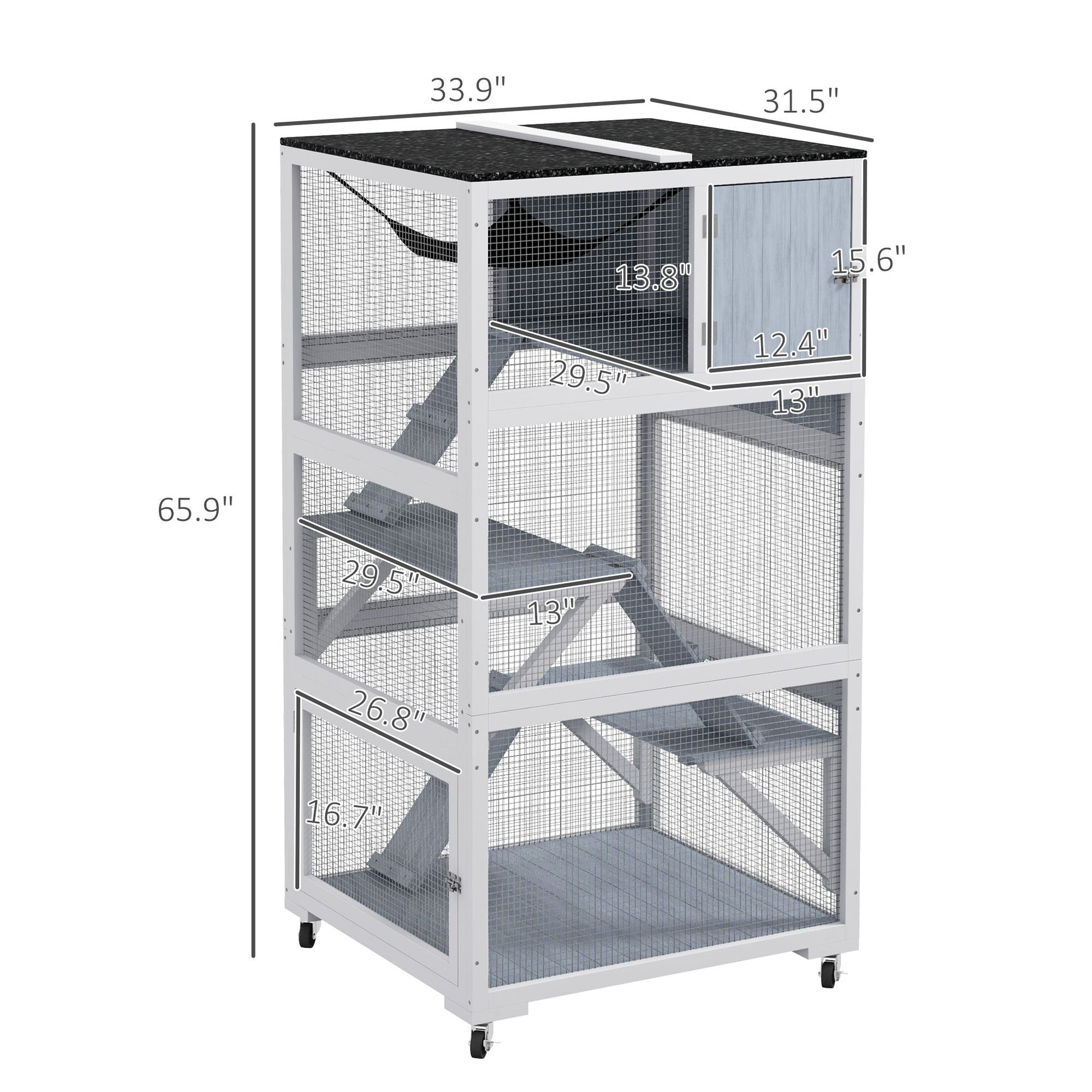 Outdoor Cat Enclosure Catio for Cats with Wheels, Weatherproof