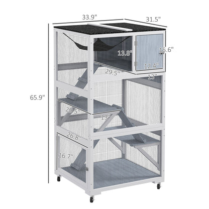 Outdoor Cat Enclosure Catio for Cats with Wheels, Weatherproof