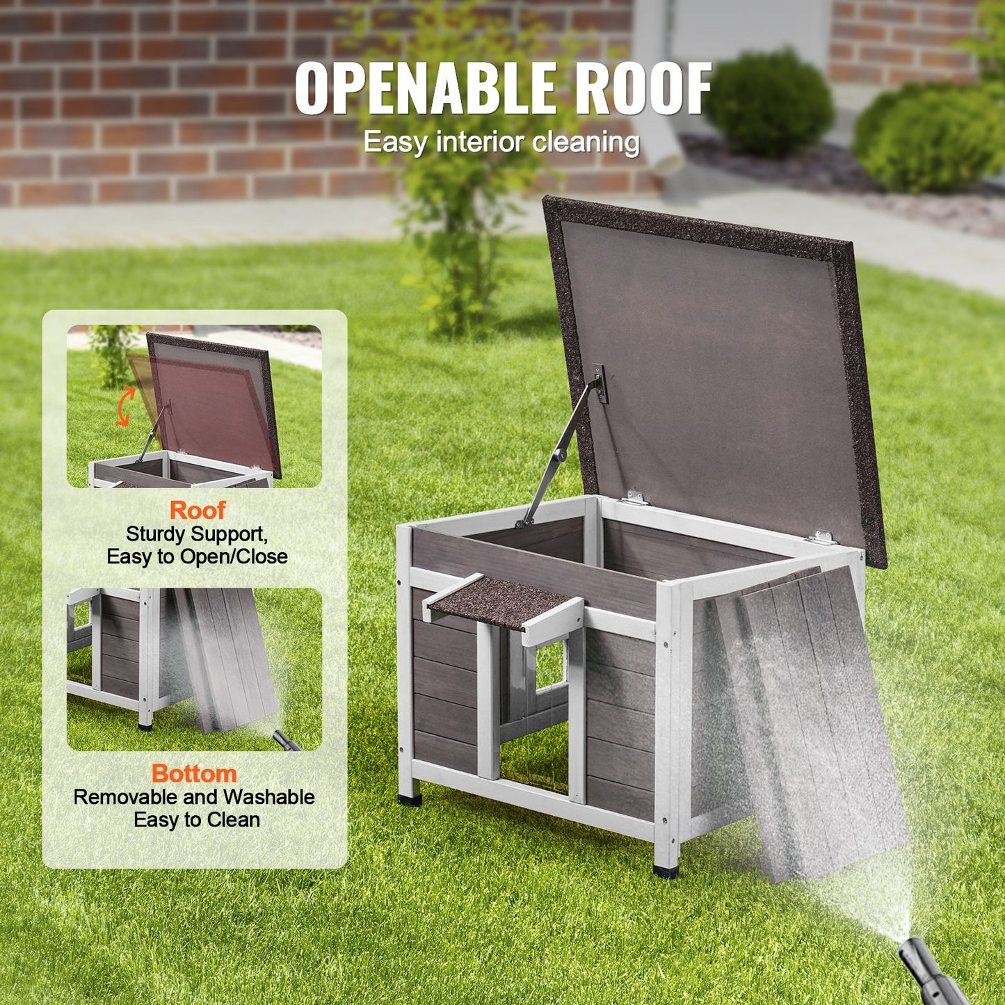 Outdoor Cat House Weatherproof, Feral Cat Shelter for Multiple