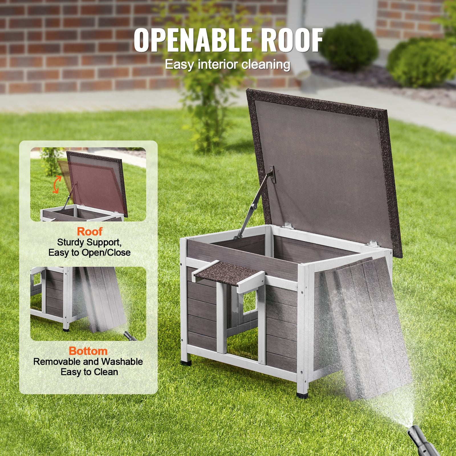 Outdoor Cat House Weatherproof, Feral Cat Shelter for Multiple