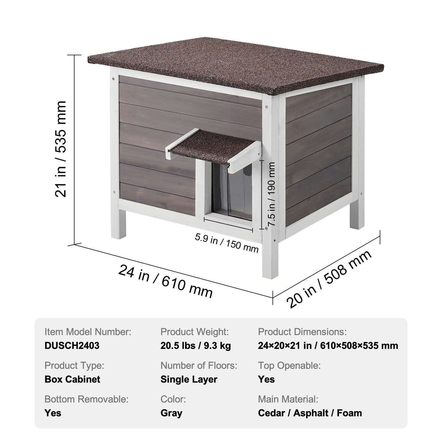Outdoor Cat House Weatherproof, Feral Cat Shelter for Multiple