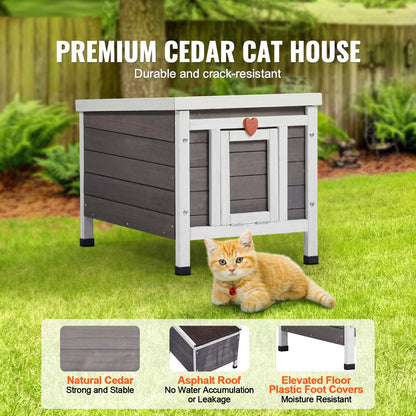 Outdoor Cat House Weatherproof, Feral Cat Shelter for Multiple