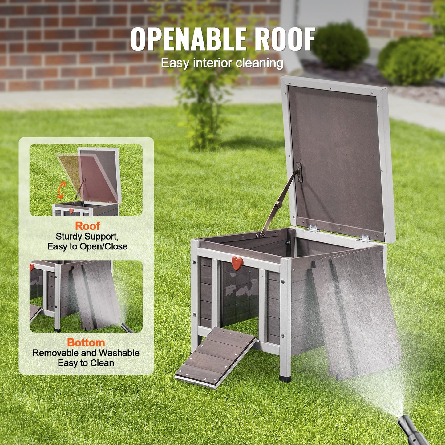 Outdoor Cat House Weatherproof, Feral Cat Shelter for Multiple