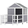 Outdoor Dog House, 61"L Wooden Dog House with Porch, Weatherproof
