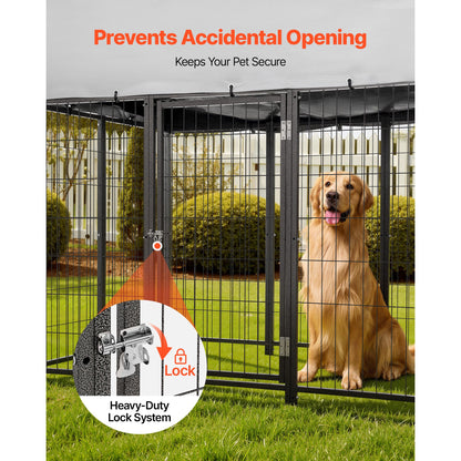 Outdoor Dog Kennel, 7.87 X 3.94 X 5.4 Ft Large Dog Kennel