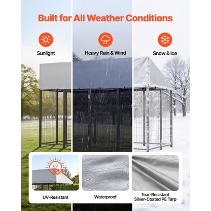 Outdoor Dog Kennel, 7.87 X 3.94 X 5.4 Ft Large Dog Kennel