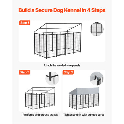 Outdoor Dog Kennel, 7.87 X 3.94 X 5.4 Ft Large Dog Kennel