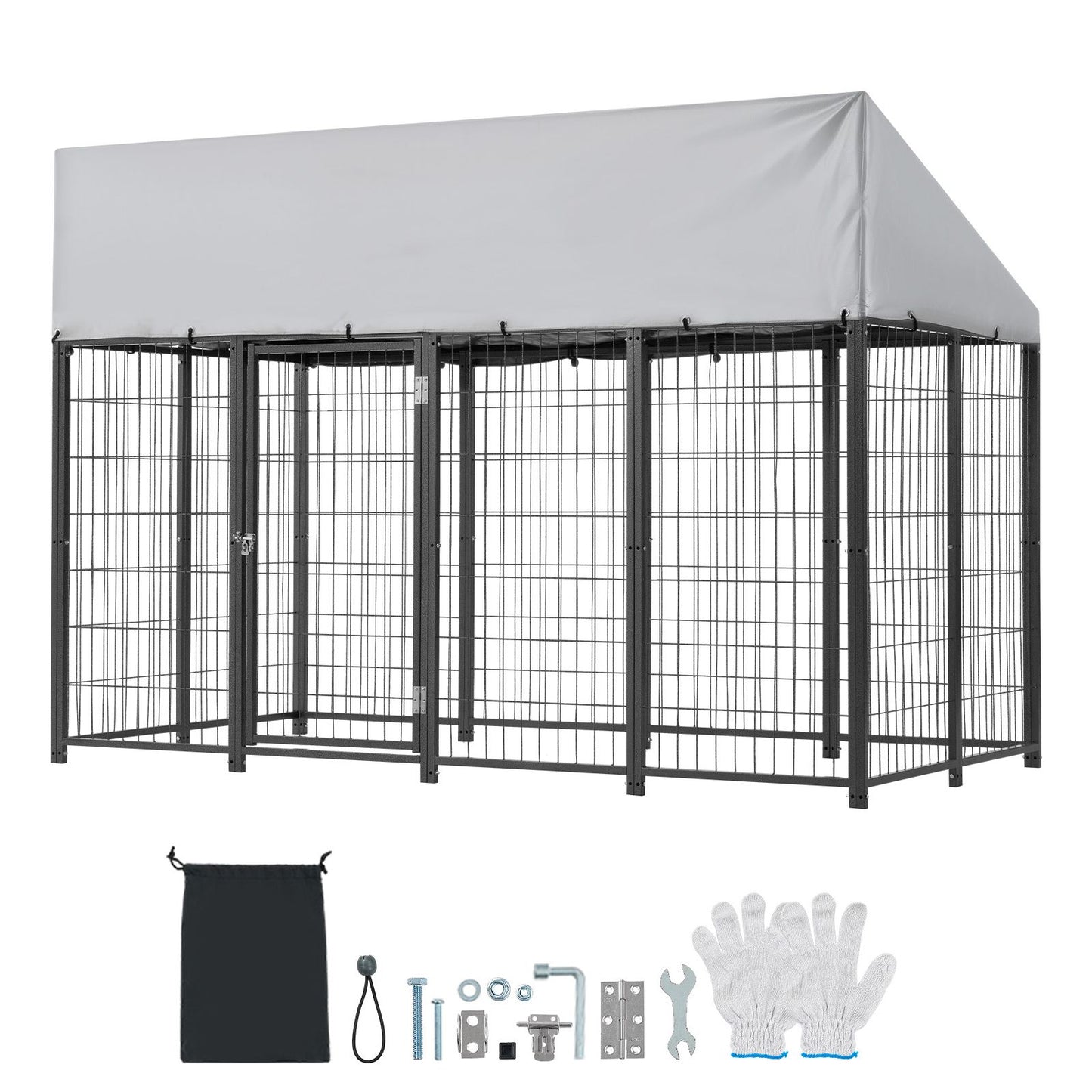 Outdoor Dog Kennel, 7.87 X 3.94 X 5.4 Ft Large Dog Kennel
