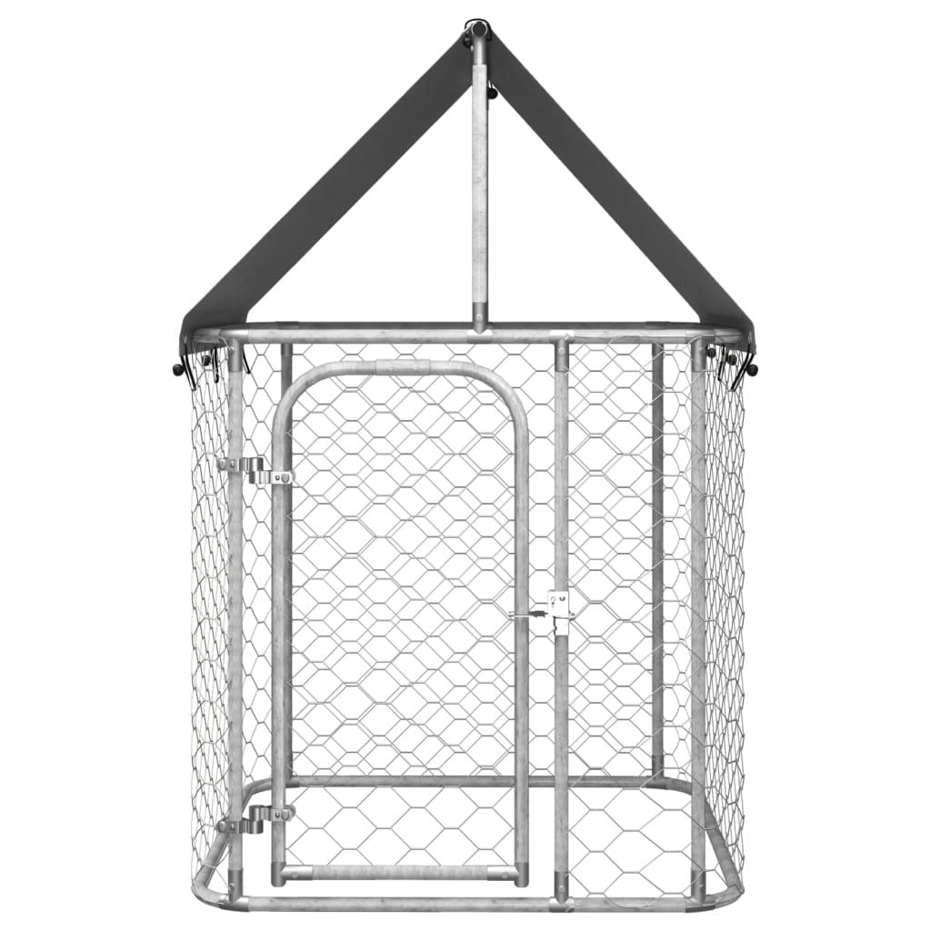Outdoor Dog Kennel with Roof 39.4 X59.1