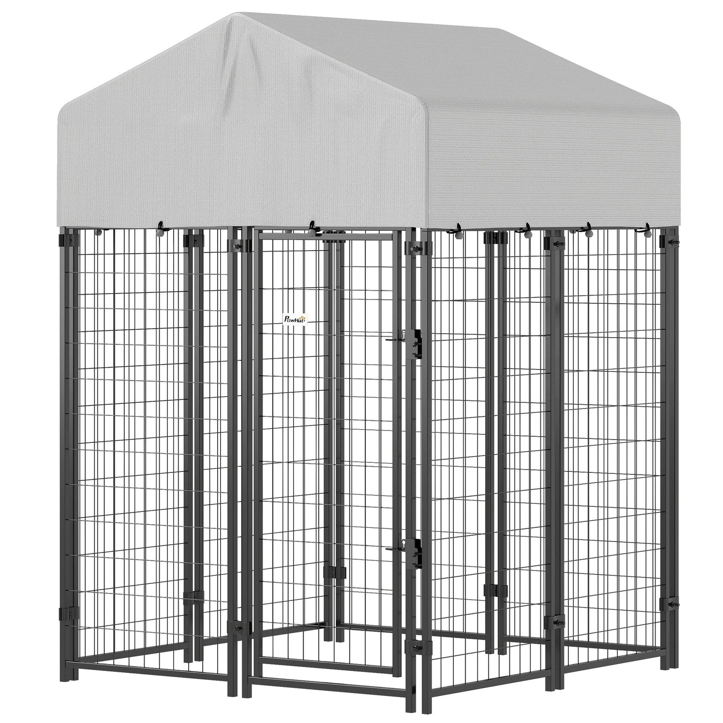 Outdoor Dog Kennel with Roof, 4 X 6' Heavy Duty Welded Wire Dog