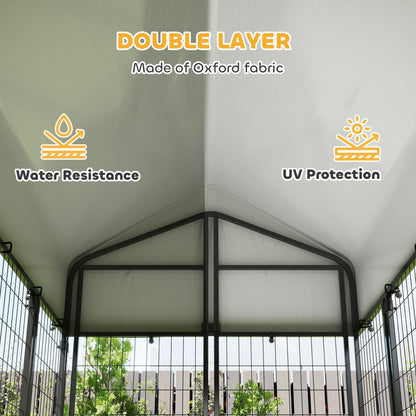Outdoor Dog Kennel with Roof, 6 X 6' Heavy Duty Welded Wire Dog