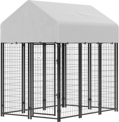 Outdoor Dog Kennel with Roof, 6 X 6' Heavy Duty Welded Wire Dog