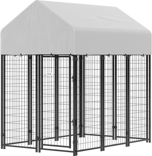 Outdoor Dog Kennel with Roof, 6 X 6' Heavy Duty Welded Wire Dog with Roof