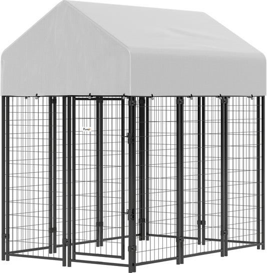Outdoor Dog Kennel with Roof, 6 X 6' Heavy Duty Welded Wire Dog