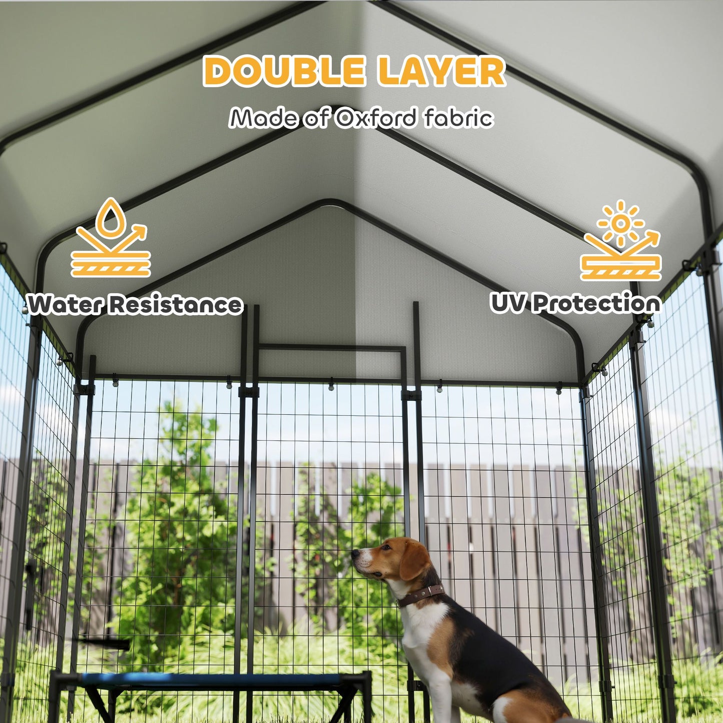 Outdoor Dog Kennel with Roof, 6 X 6' Heavy Duty Welded Wire Dog