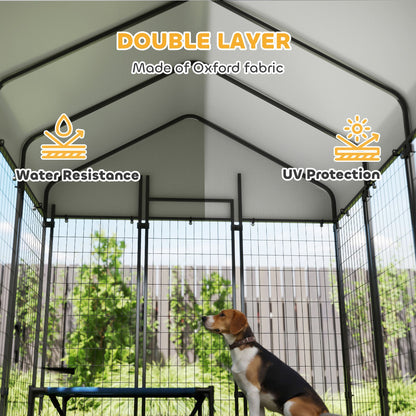 Outdoor Dog Kennel with Roof, 6 X 6' Heavy Duty Welded Wire Dog