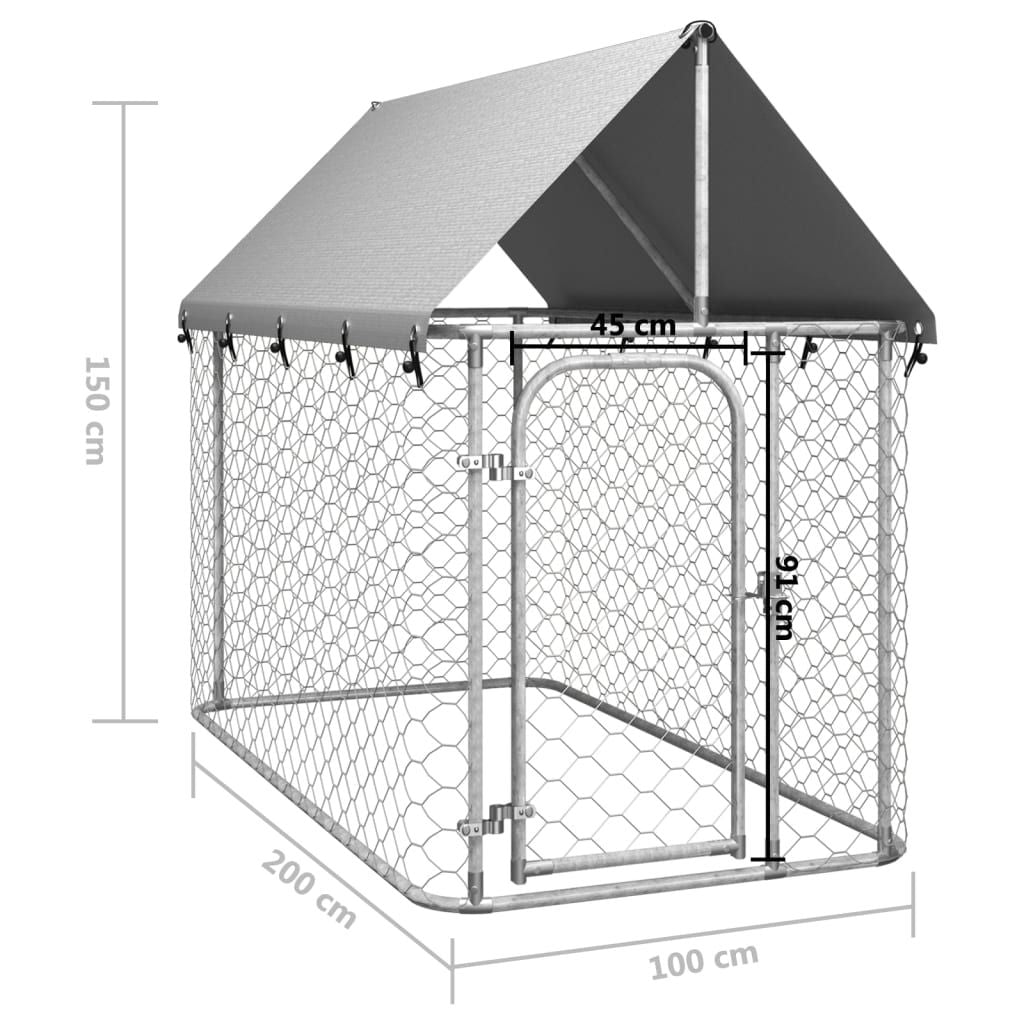 Outdoor Dog Kennel with Roof 78.7 X59.1