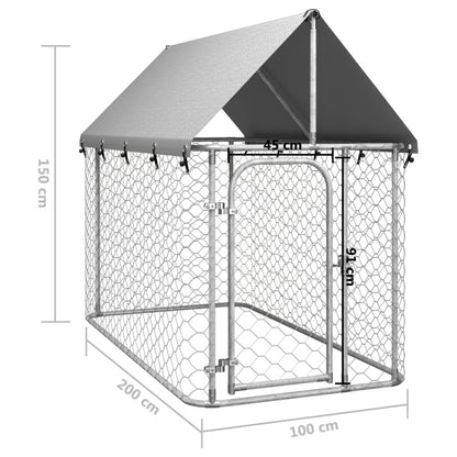 Outdoor Dog Kennel with Roof 78.7 X59.1