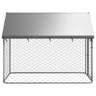Outdoor Dog Kennel with Roof 78.7 X59.1, Silver