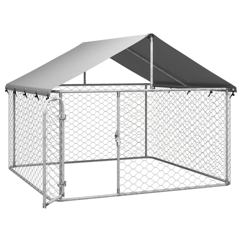 Outdoor Dog Kennel with Roof 78.7 X59.1