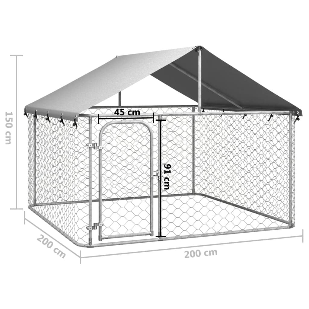 Outdoor Dog Kennel with Roof 78.7 X59.1