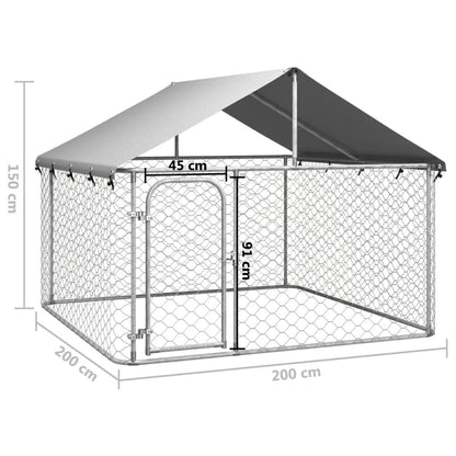 Outdoor Dog Kennel with Roof 78.7 X59.1