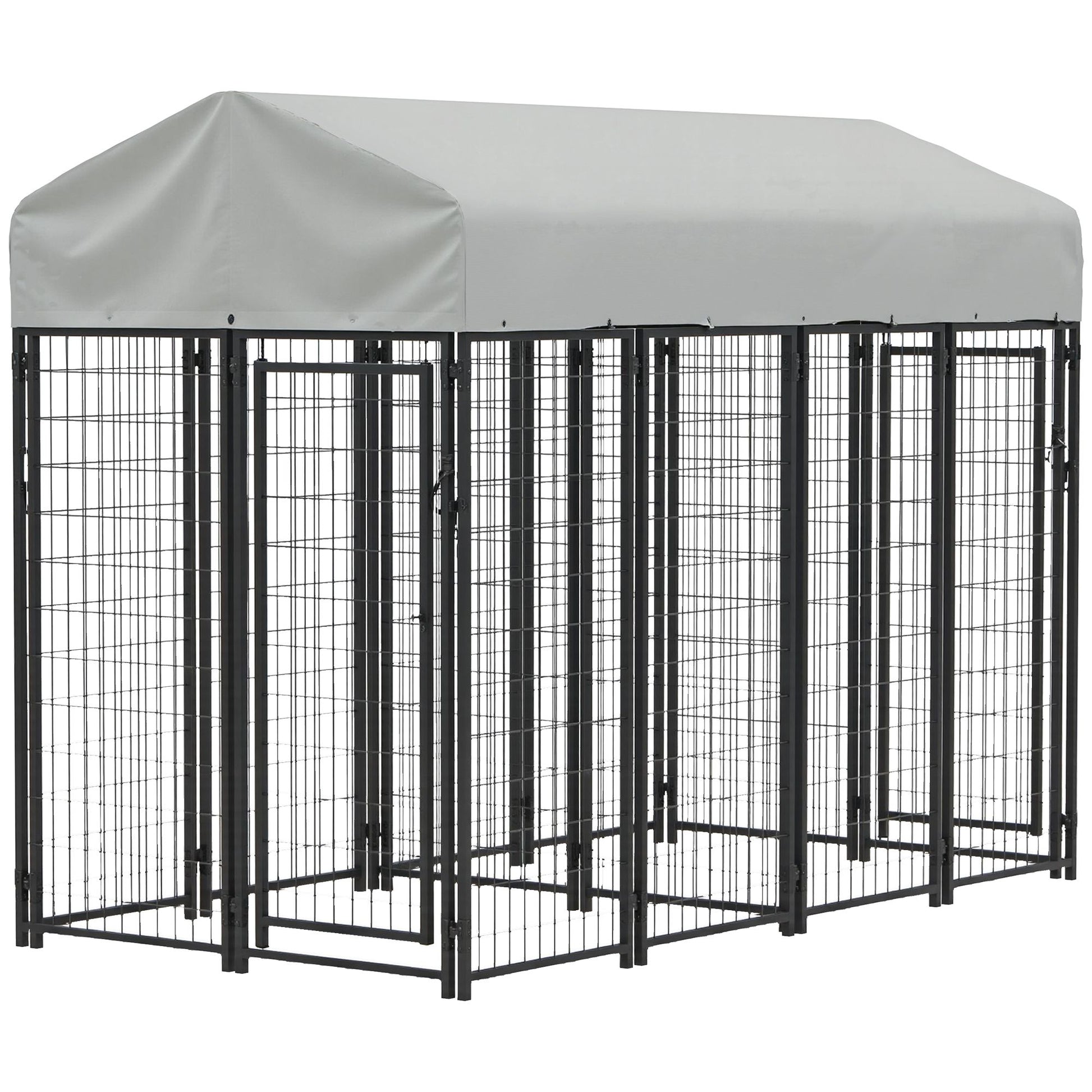 Outdoor Dog Kennel with Two-Room Design, Water-Resistant &