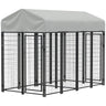 Outdoor Dog Kennel with Two-Room Design, Water-Resistant &
