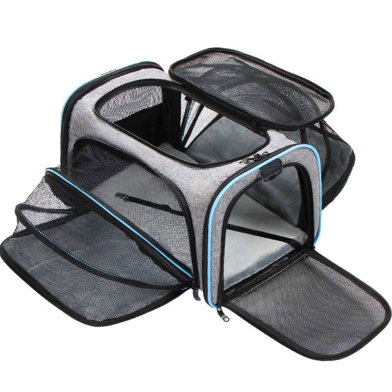 Outdoor Dog Portable Handbag; 4 Sides Expandable Cat Carrier Bag