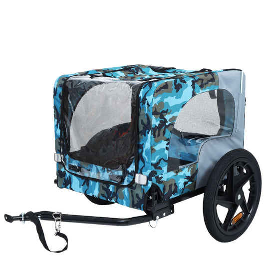 Outdoor Heavy Duty Collapsible Pet Bike Trailer with 16-Inch