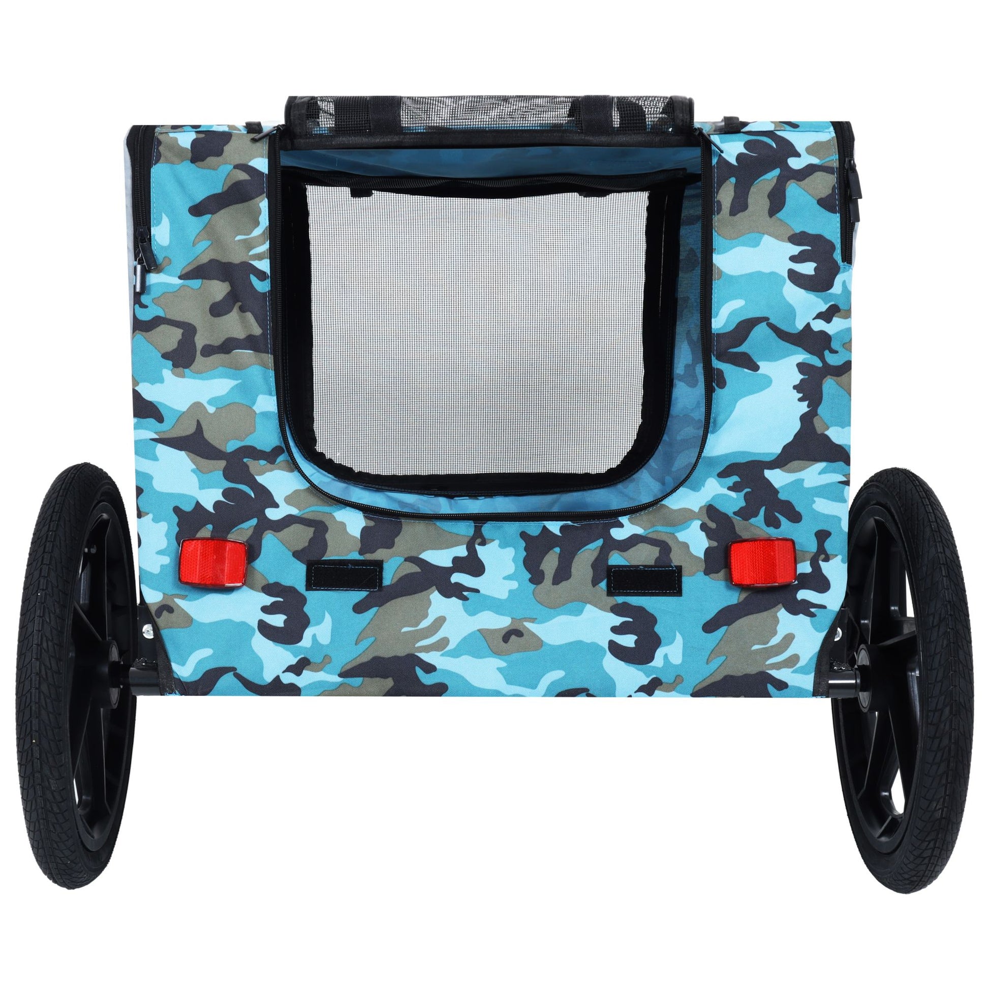 Outdoor Heavy Duty Collapsible Pet Bike Trailer with 16-Inch