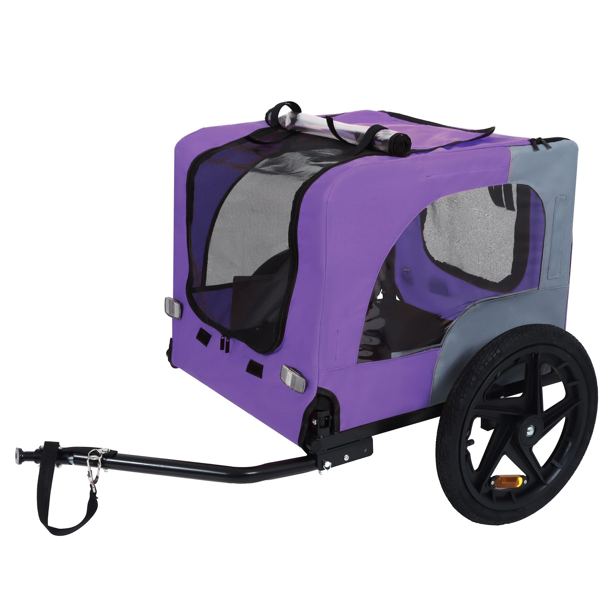 Outdoor Heavy Duty Collapsible Pet Bike Trailer with 16-Inch