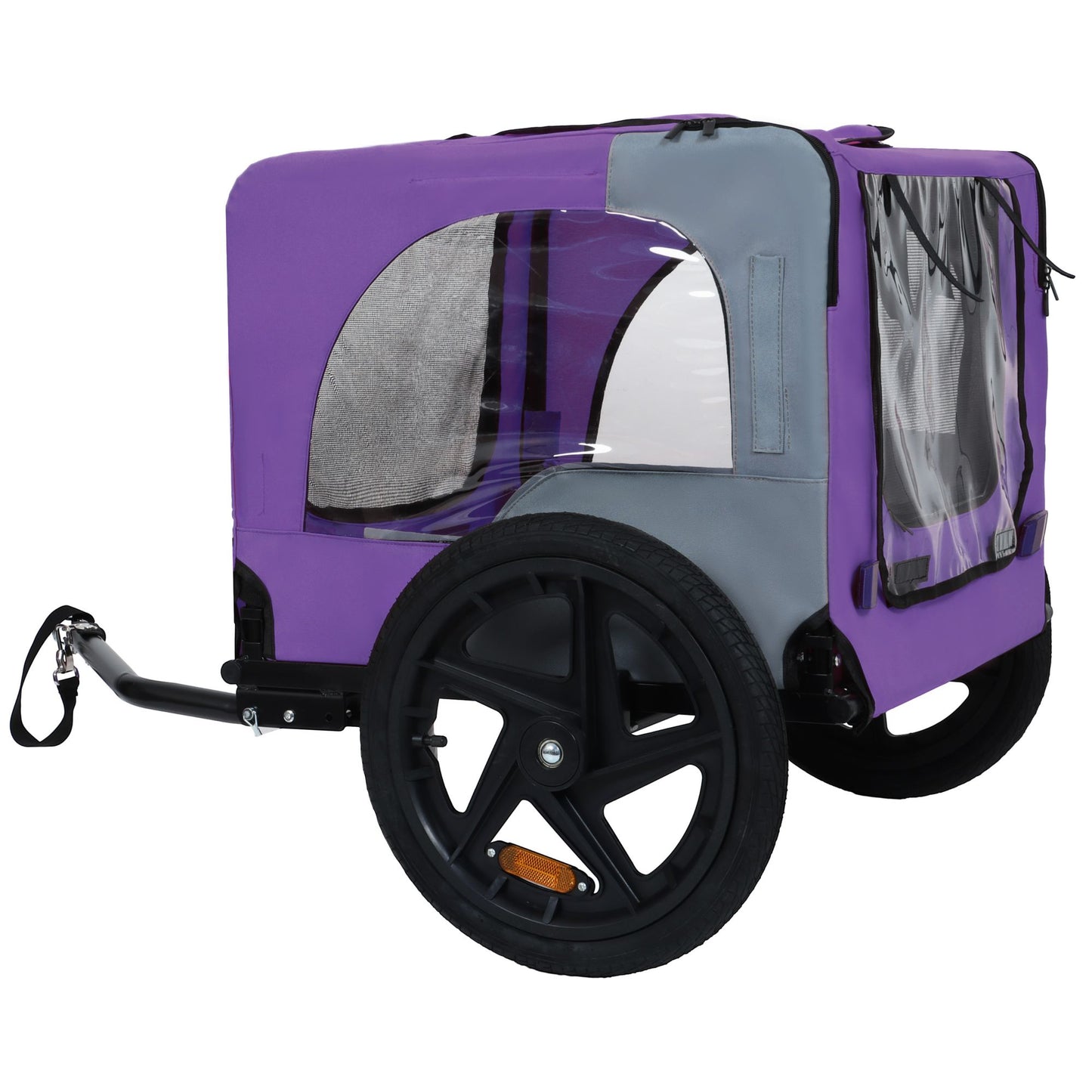 Outdoor Heavy Duty Collapsible Pet Bike Trailer with 16-Inch