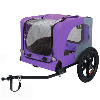 Outdoor Heavy Duty Collapsible Pet Bike Trailer with 16-Inch