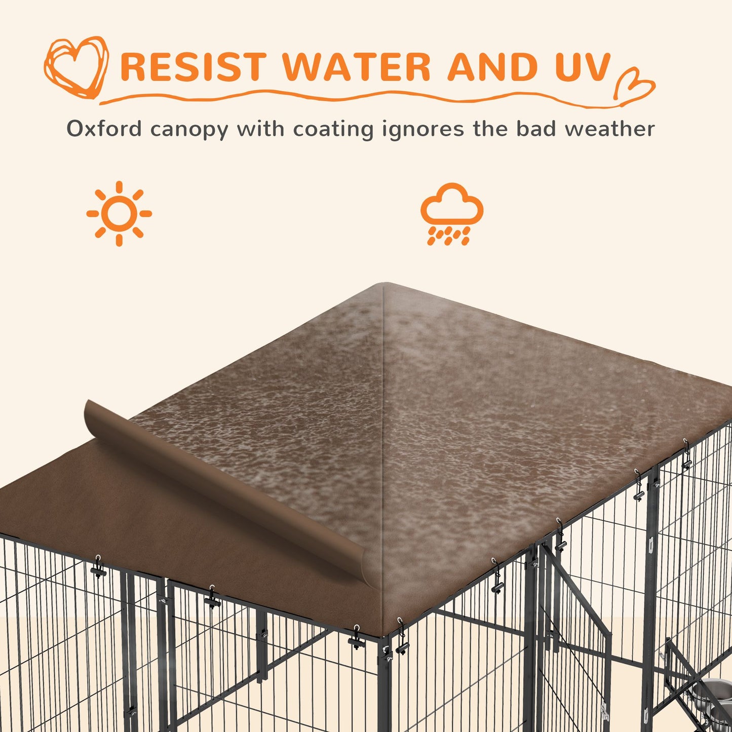 Outside Dog Kennel, 6.9 X 5' Puppy Play Pen with Canopy, Garden