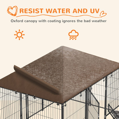 Outside Dog Kennel, 6.9 X 5' Puppy Play Pen with Canopy, Garden