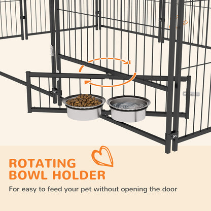 Outside Dog Kennel, 6.9 X 5' Puppy Play Pen with Canopy, Garden