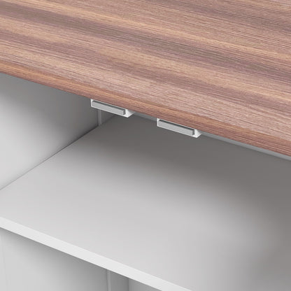 PawHut Dog Feeding Station, Dog Food Storage Cabinet with Hidden