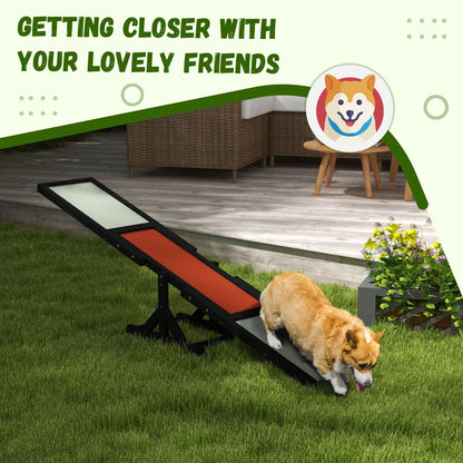 PawHut Wooden Dog Agility Seesaw for Training and Exercise