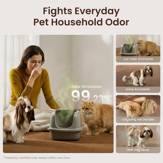 Pawtent Pro New Pet Air Purifier, No More Stubborn Pet Odor &