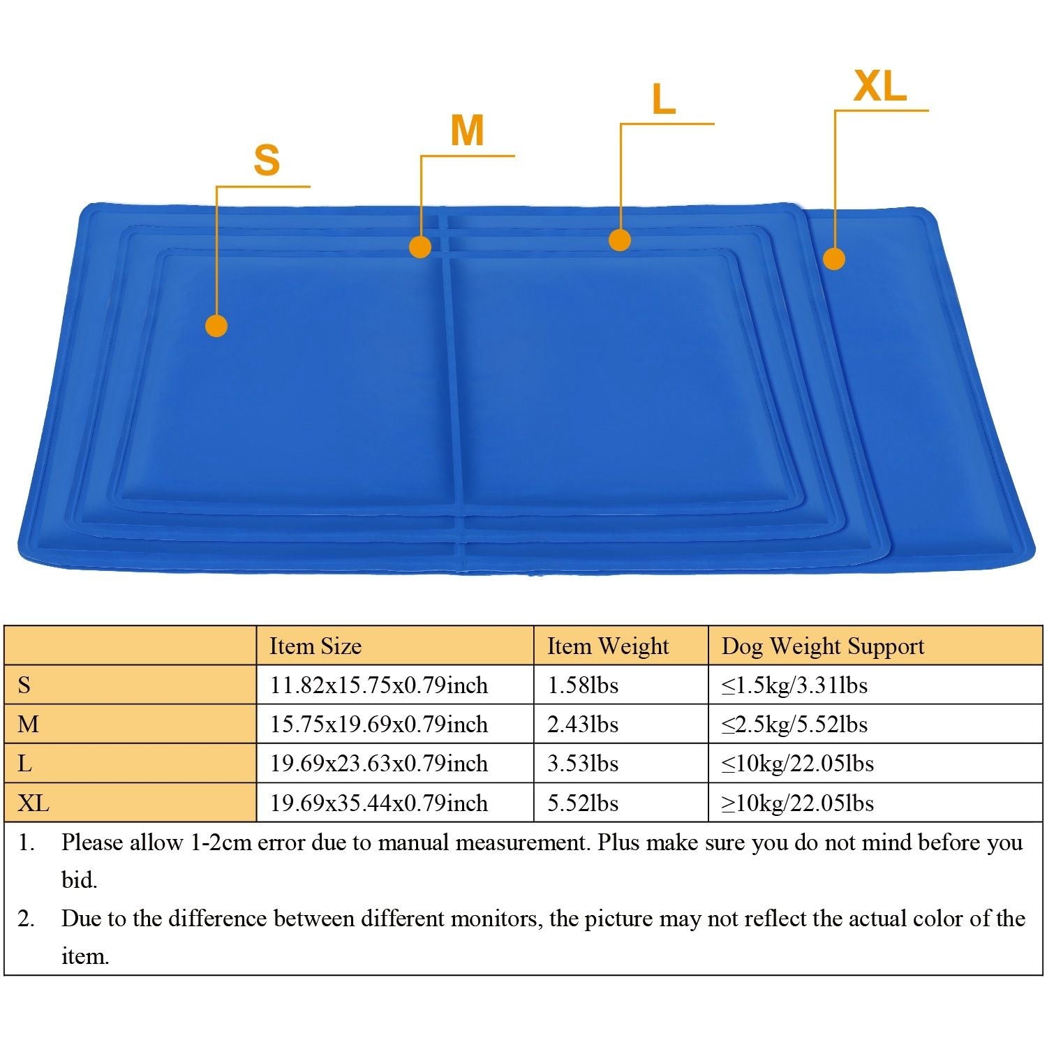 Pet Dog Cooling Mat Pressure Activated Gel Self Cooling Mat Pad